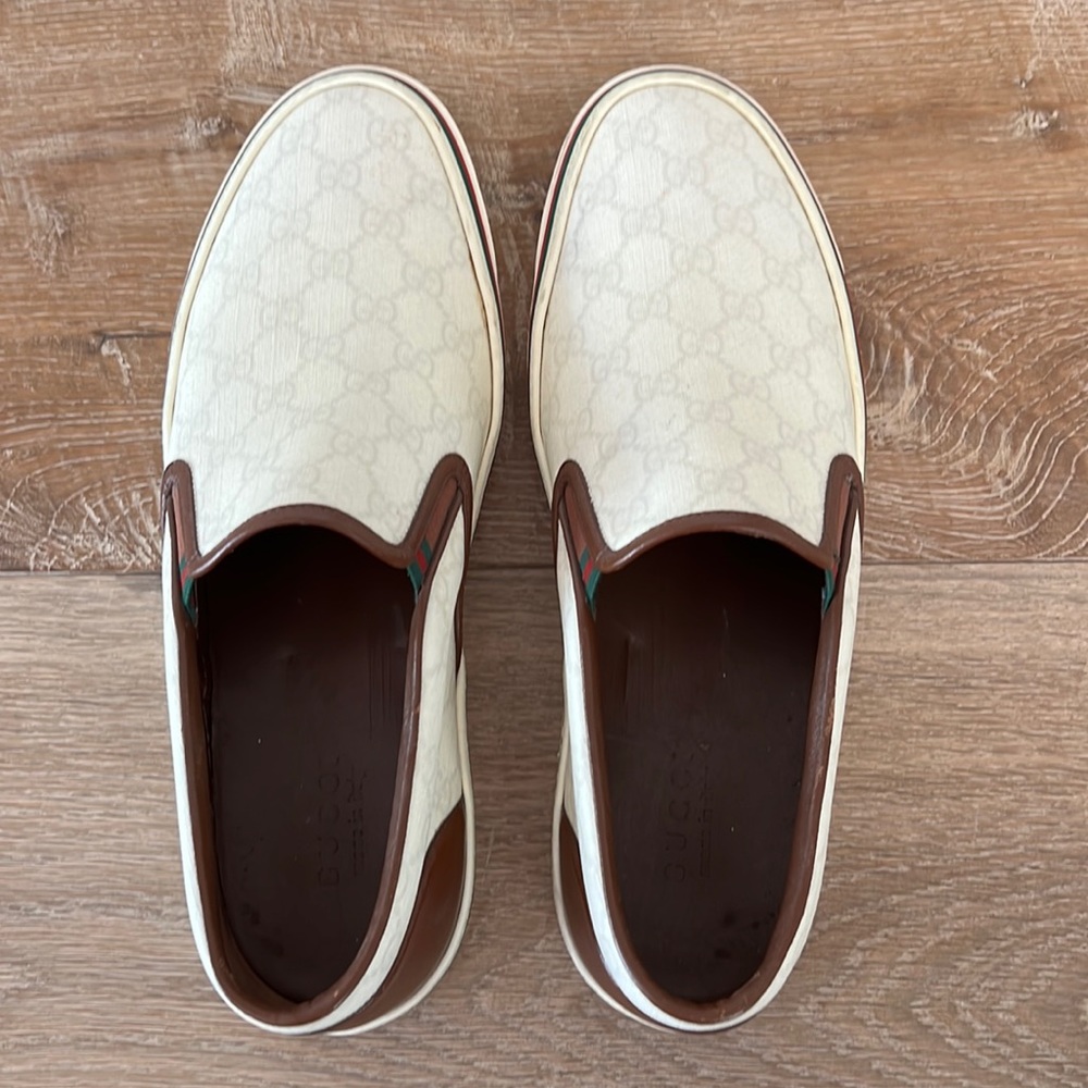 Gucci Men’s Monogram Slip Ons Size 10 1/2 G